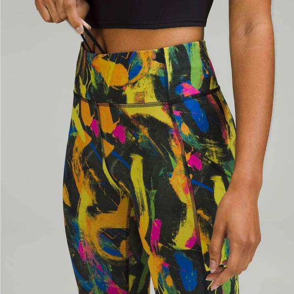 lululemon athletica Pants - NWT New Lululemon Wunder Train High Rise Tight 25" Black Multi Contour Fit